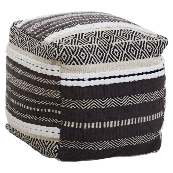 Cefena Grey And White Textured Pouffe