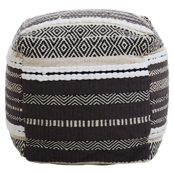 Cefena Grey And White Textured Pouffe