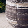 Cefena Grey And White Textured Pouffe