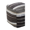 Cefena Grey And White Textured Pouffe
