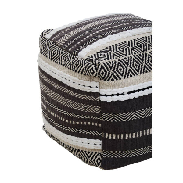 Cefena Grey And White Textured Pouffe
