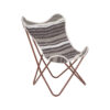 Cefena Grey And White Textured Butterfly Chair