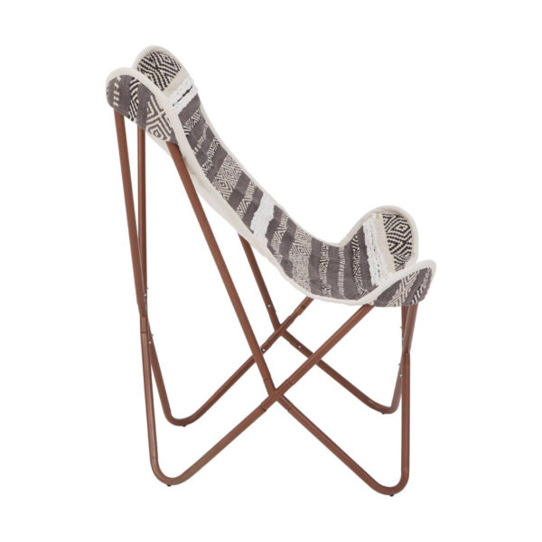 Cefena Grey And White Textured Butterfly Chair