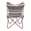 Cefena Grey And White Textured Butterfly Chair