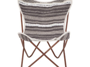 Cefena Grey And White Textured Butterfly Chair
