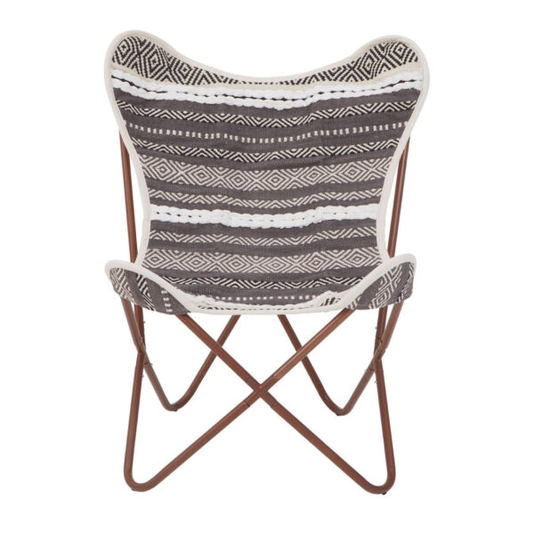 Cefena Grey And White Textured Butterfly Chair