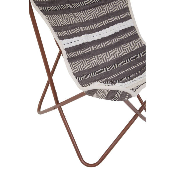 Cefena Grey And White Textured Butterfly Chair