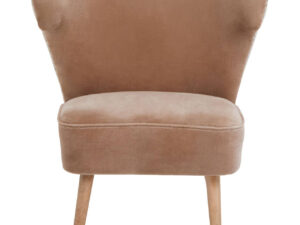 Cefena Mink Velvet and Natural Linen Chair