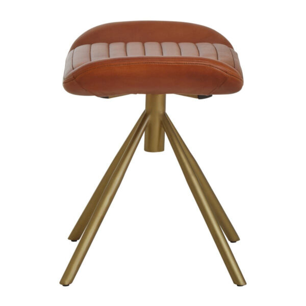 Buffalo Tan Leather Footstool