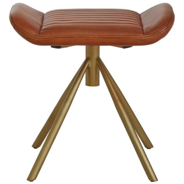 Buffalo Tan Leather Footstool