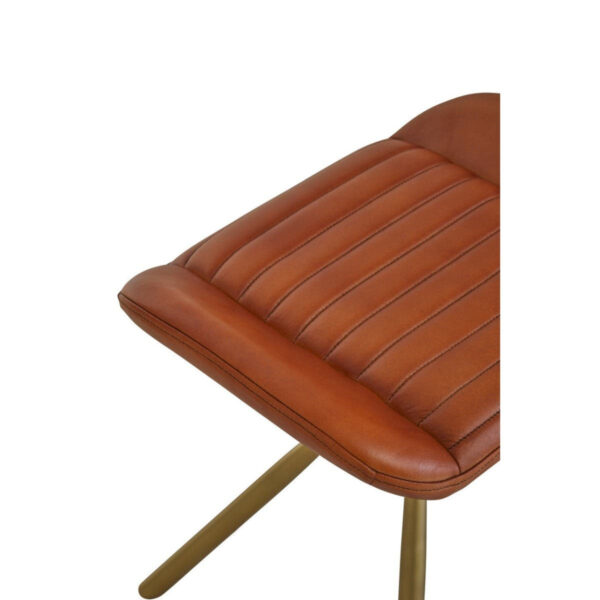Buffalo Tan Leather Footstool