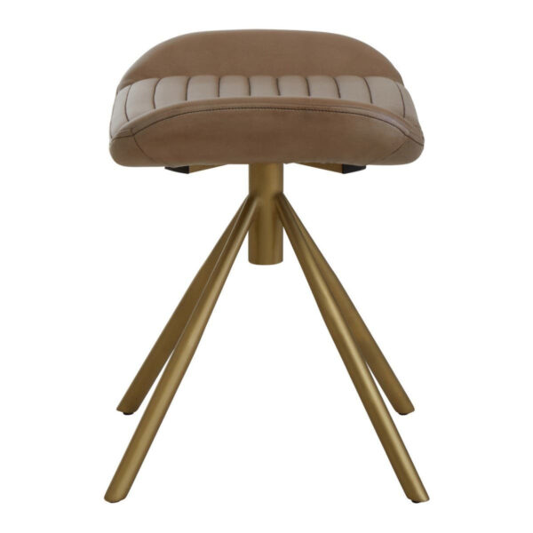 Buffalo Grey Leather Footstool