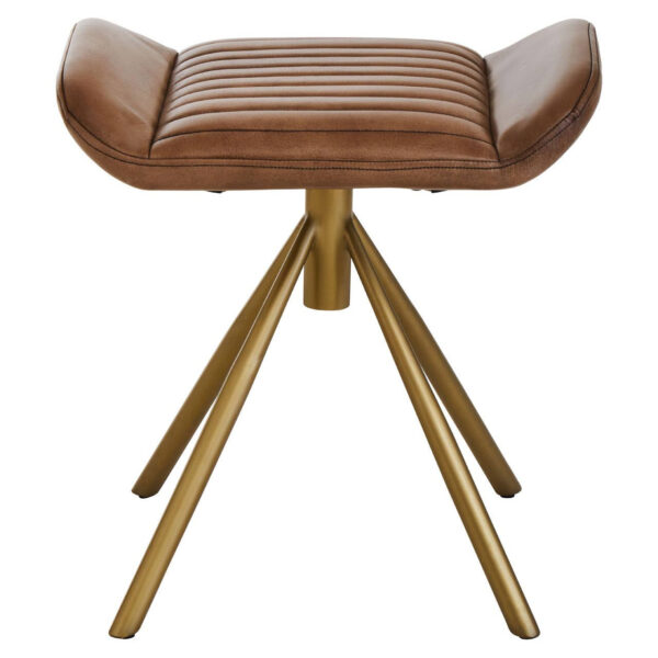 Buffalo Brown Leather Footstool