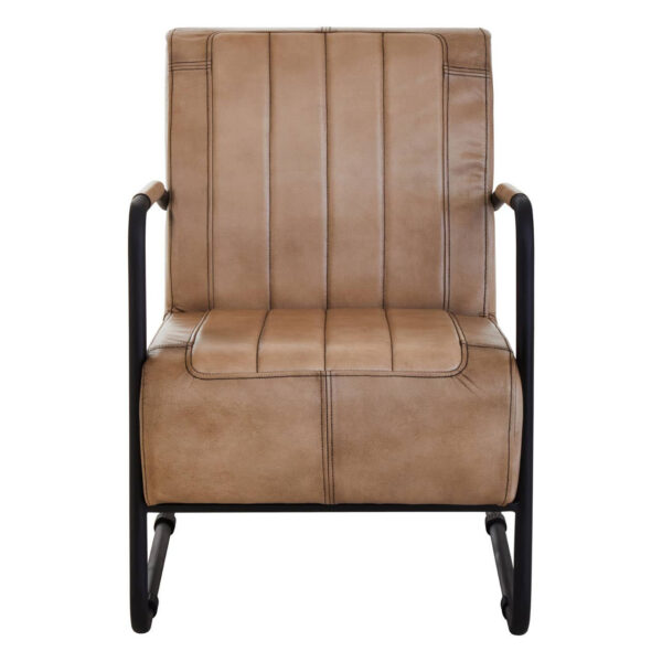Buffalo Grey Leather Pouffe