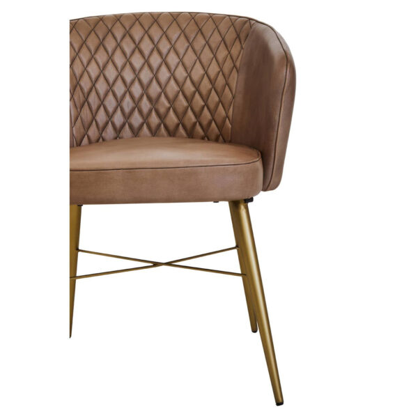 Buffalo Grey Leather Chair With Gold Finish Legs