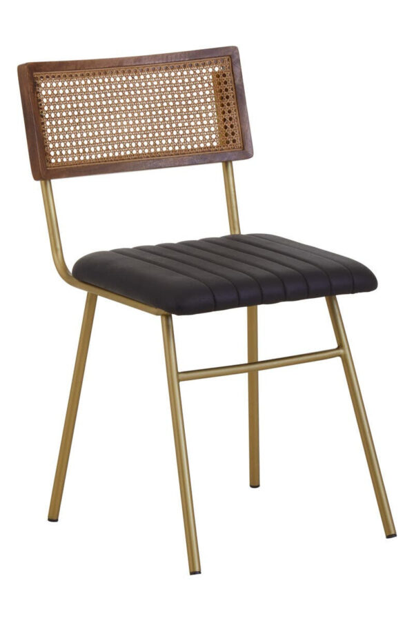 Buffalo Black Leather Dining Chair