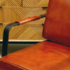 Buffalo Brown Leather Armchair With Black Iron Frame