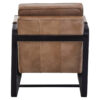 Buffalo Light Brown Leather Armchair With Black Iron Frame