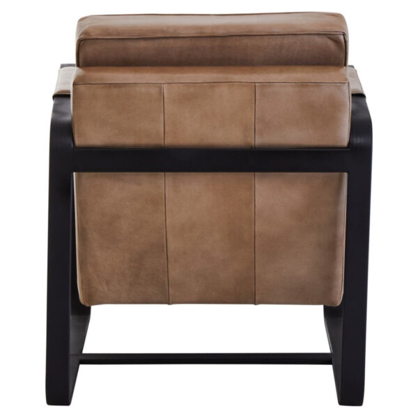 Buffalo Light Brown Leather Armchair With Black Iron Frame