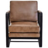 Buffalo Light Brown Leather Armchair With Black Iron Frame