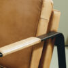 Buffalo Light Brown Leather Armchair With Black Iron Frame