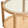 Cebu Natural Cane and Grey Wash Elm Wood Side Table