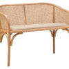 Cebu Natural Cane and Beech Wood Bench with Backrest