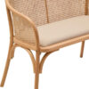 Cebu Natural Cane and Beech Wood Bench with Backrest