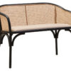 Cebu Natural Cane Bench with Black Beech Wood Frame
