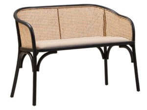 Cebu Natural Cane Bench with Black Beech Wood Frame