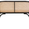 Cebu Natural Cane Bench with Black Beech Wood Frame