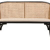 Cebu Natural Cane Bench with Black Beech Wood Frame