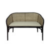 Cebu Natural Cane Bench with Black Beech Wood Frame