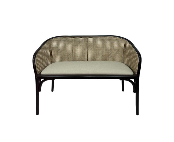 Cebu Natural Cane Bench with Black Beech Wood Frame