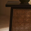 Cebu Natural Cane and Black Elm Wood Side Table