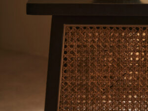 Cebu Natural Cane and Black Elm Wood Side Table