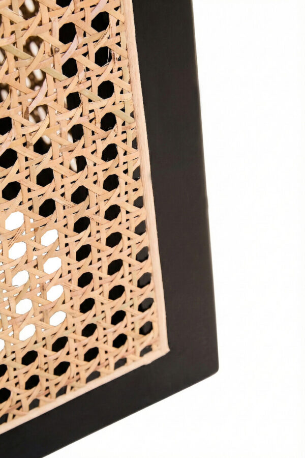 Cebu Natural Cane and Black Elm Wood Side Table