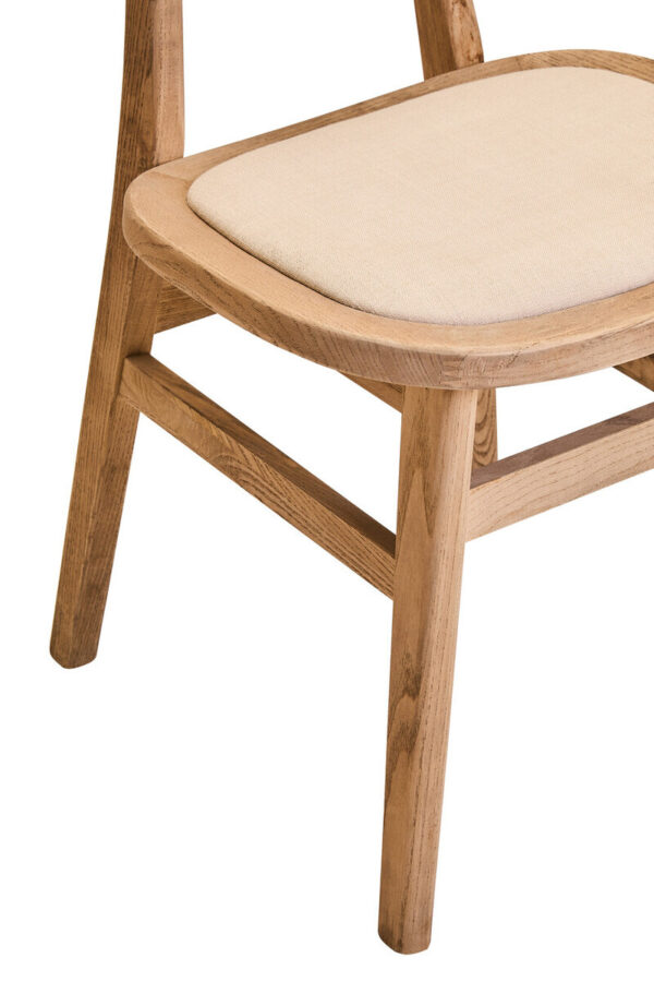 Cebu Beige Fabric and Grey Wash Elm Wood Dining Chair