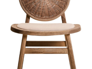 Cebu Beige Fabric and White Wash Elm Wood Dining Chair