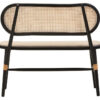 Cebu Natural Cane Bench with Black Elm Wood Frame