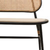 Cebu Natural Cane Bench with Black Elm Wood Frame