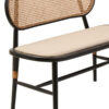 Cebu Natural Cane Bench with Black Elm Wood Frame
