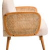 Cebu Ivory Fabric and Cane 2 Seat Sofa with Elm Wood Legs