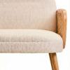 Cebu Ivory Fabric and Cane 2 Seat Sofa with Elm Wood Legs