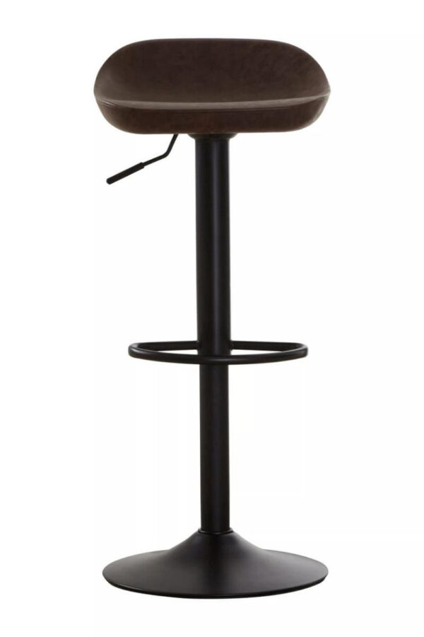 Dalston Brown Set Of Two Leather Effect Bar Stools