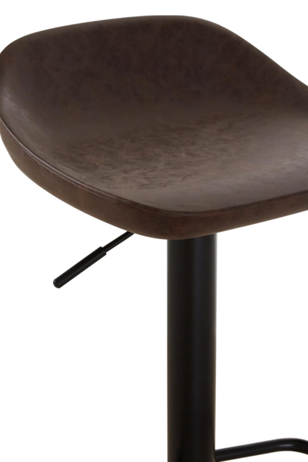 Dalston Brown Set Of Two Leather Effect Bar Stools