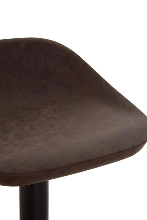Dalston Brown Set Of Two Leather Effect Bar Stools