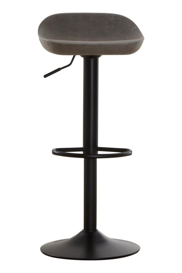 Dalston Brown Grey Set Of Two Leather Effect Bar Stools