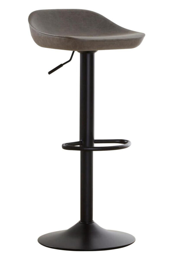 Dalston Brown Grey Set Of Two Leather Effect Bar Stools