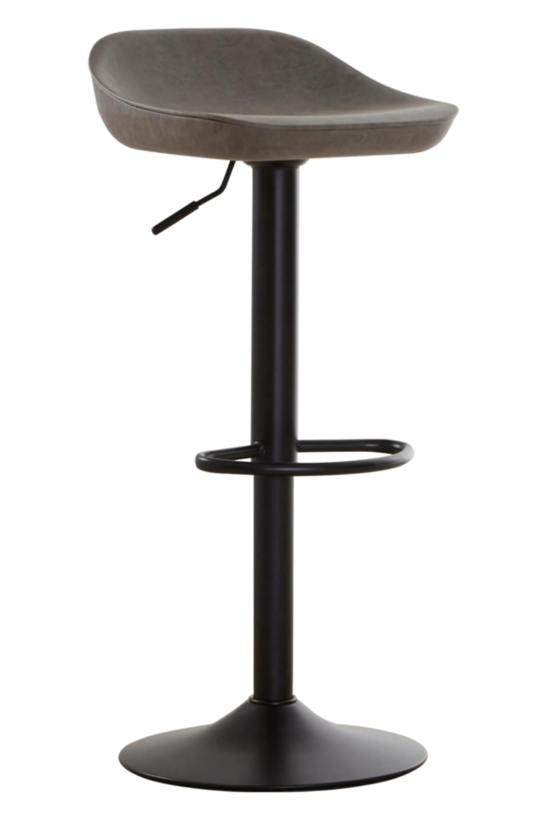 Dalston Brown Grey Set Of Two Leather Effect Bar Stools